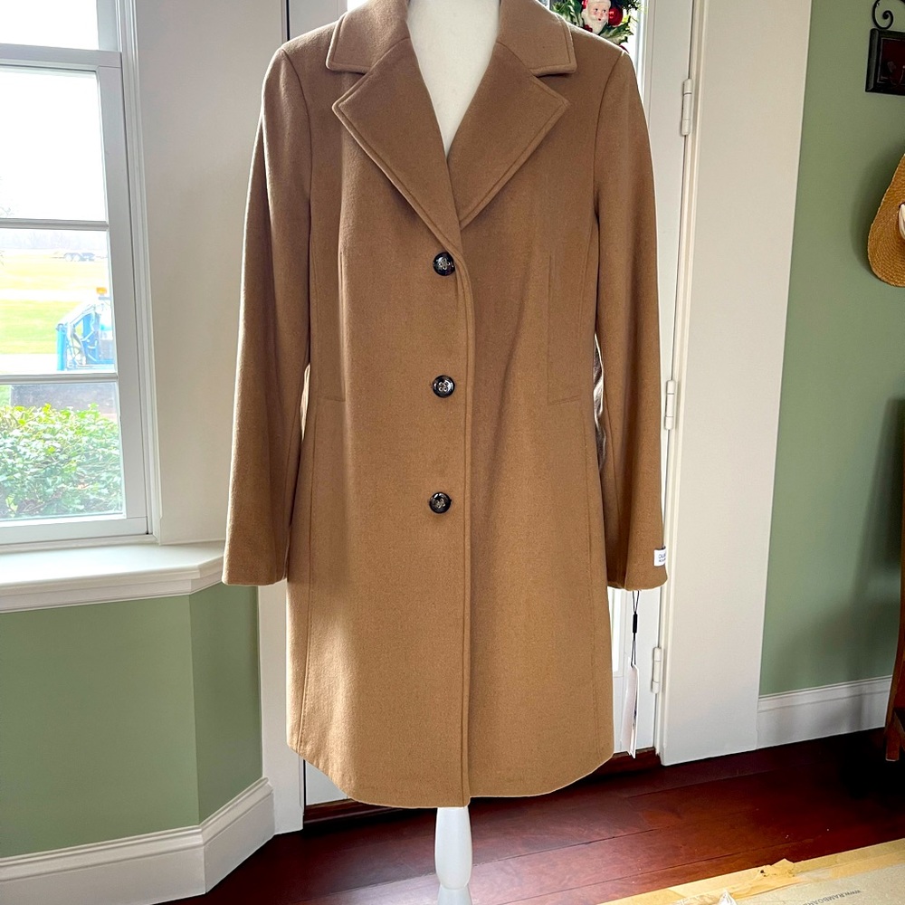 NWOT Wool and Cashmere Calvin Klein Coat in Camel
